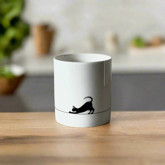 Cat Lover Silhouette Design Fine Bone China Mug