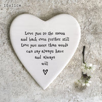 Porcelain Coaster Love You to the Moon Keepsake Gift
