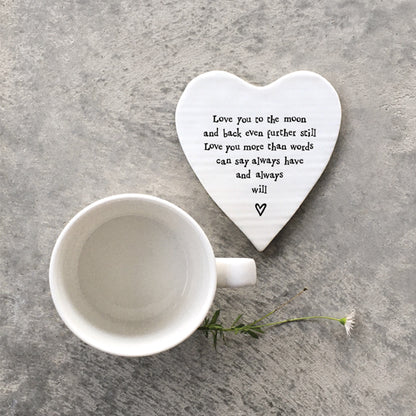 Porcelain Coaster Love You to the Moon Keepsake Gift