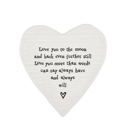 Porcelain Coaster Love You to the Moon Keepsake Gift
