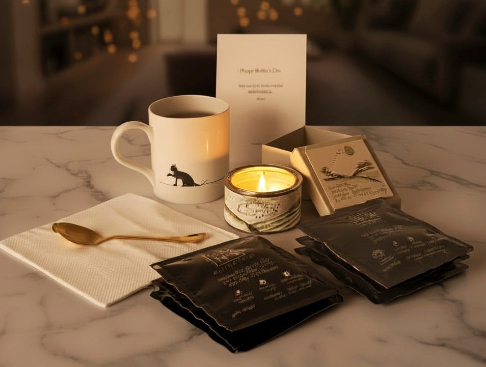 Personalised Coffee Lover Gift Box | Fine Bone China Mug Set with Dog Design, Candle & Accessories