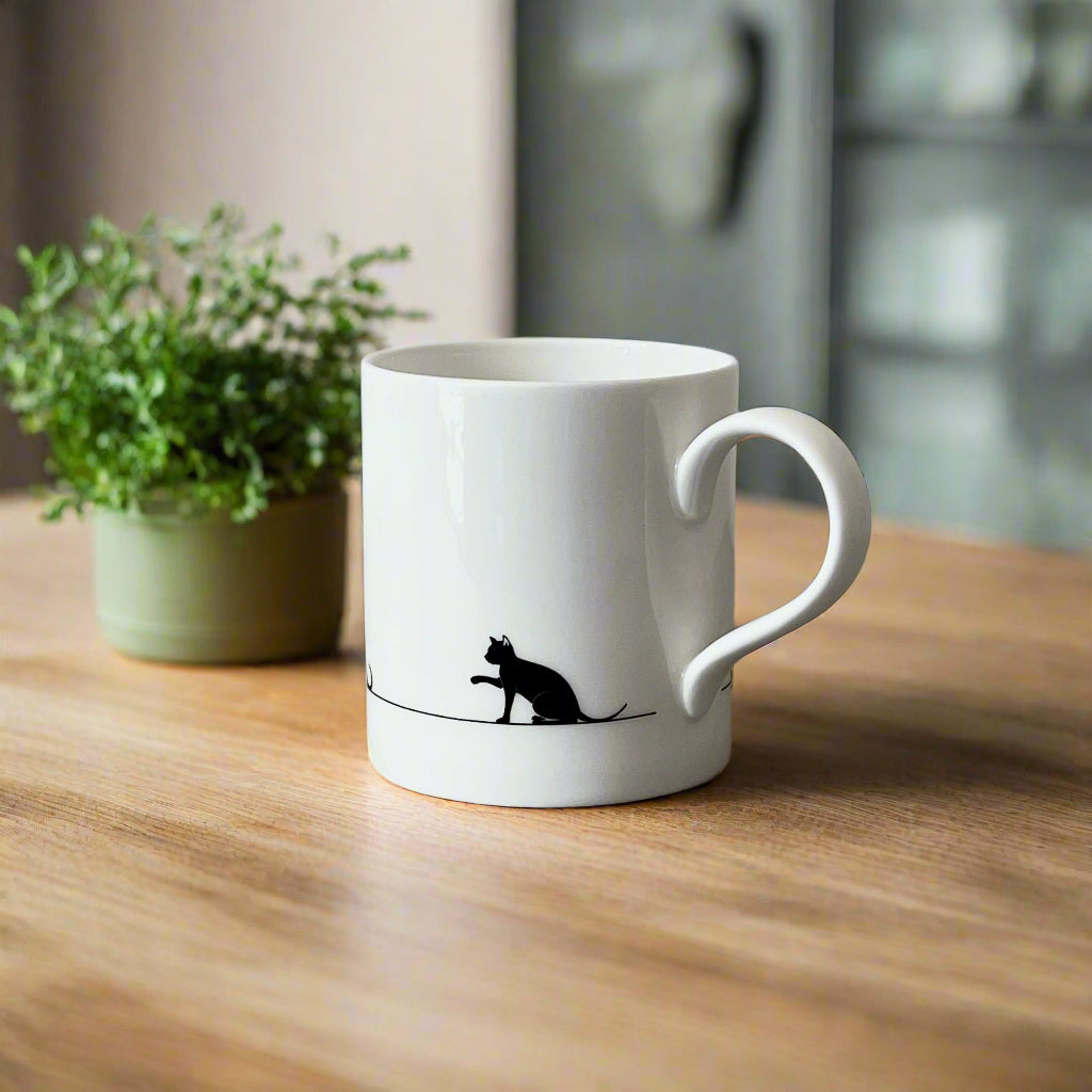 Cat and Dog Relaxing Scene Fine Bone China Mug