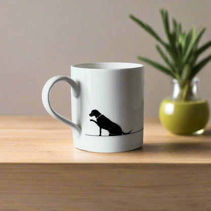 Dog Lover Silhouette Design Fine Bone China Gift Mug